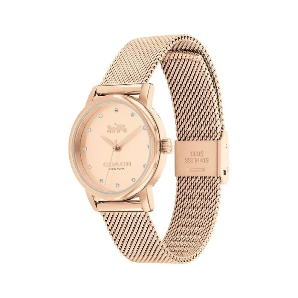 COACH 14503745 GRAND ROSE GOLD TONE STAINLESS STEEL MESH BAND WOMEN'S WATCH